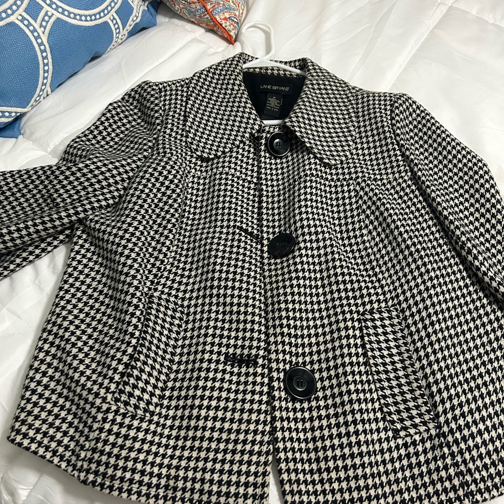 Lane Bryant Black and White Coat size 18.